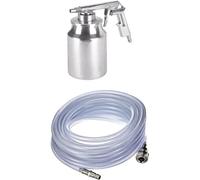 Einhell Pistolet de sablage à air comprimé pour compresseur (8 Bar Max, réservoir 1L, Levier de déclenchement Constant, raccord Inclus) + Tuyau PVC 10m