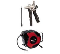 Einhell Pistolet de soufflage à 2 voies/Soufflette à air comprimé pour compresseur (8 bar max, 2 connexions d'air et buse 20/120 mm) + Dévidoir auto