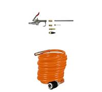 Einhell Pistolet de soufflage en kit/Soufflette à air comprimé pour compresseur (8 bar max, avec raccord rapide et 7 embouts) + Tuyau spirale 4m