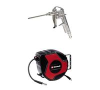 Einhell Pistolet long de soufflage/Soufflette à air comprimé pour compresseur (8 bar max, avec raccord rapide et buse 95 mm) + Dévidoir auto
