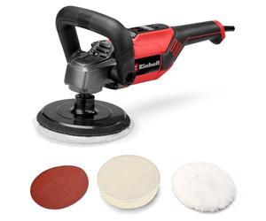 Einhell Polisseuse-ponceuse CC-PO 1100/150 CE | 1100 W | Ø 150 mm | jusqu’à 3500 tr/min | variateur électronique | électronique constante | fixation auto-agrippante