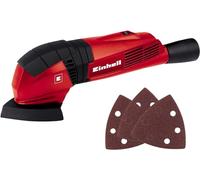 Einhell Ponceuse delta TC-DS 19 (190 W, Dimensions de la feuille : 90x90x90 mm, Système auto-agrippant, Livré avec adaptateur pour aspiration et 3 feuilles abrasives)