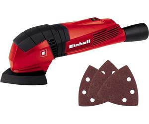 Einhell Ponceuse delta TC-DS 19 (190 W, Dimensions de la feuille : 90x90x90 mm, Système auto-agrippant, Livré avec adaptateur pour aspiration et 3 feuilles abrasives)