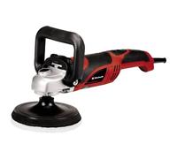 Einhell Ponceuse-polisseuse CC-PO 1100/150 E (1 100 W, système de blocage de l’arbre, fixation auto-agrippante, avec 1 plateau en mousse, 2 bonnets de polissage synthétiques, 6 feuilles abrasives)