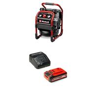 Einhell Professional Compresseur sans fil SILENZZO 18/160 Power X-Change (18V, 8 bar max., cuve de 6 l, capacité de pompage 160 l/min, manomètres, très silencieux) avec Batterie 4,0Ah PLUS et Chargeur