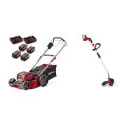 Einhell Professional Tondeuse à Gazon sans Fil GP-CM 36/47S Li BL (4x4,0Ah) Power X-Change (36V, Coupe 47cm, 65L) 4 Batteries 4,0Ah et 2 Chargeurs Doubles + Coupe-Bordures sans Fil GP-CT 36/35 Li BL