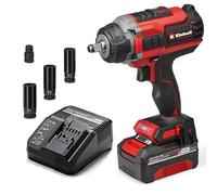 Einhell Professional Visseuse à choc sans fil IMPAXXO 18/450 (1 x 4,0 Ah) Power X-Change (18 V, 450 Nm, moteur Brushless, porte-embout 4 pans mâles, avec batterie 4 Ah, chargeur, jeu de douilles)