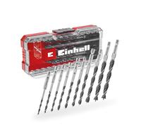 Einhell Mèches à bois S-CASE 10 pcs – 2 spirales, acier C45, tige E6.3, affûtage 3 pts, boîte
