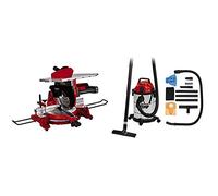 Einhell Scie à onglet avec table TC-MS 3017 T (2000 W, 40 dents, Hauteur de coupe : 50 mm, Dimensions de la table : 466x400 mm) VERSION KIT avec Aspirateur Eaux et Poussières TC-VC 1820 SA