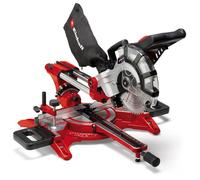 Einhell Scie à onglet radiale TC-SM 2131/1 Dual (max. 1 800 W, 4 900 tour/min, système de glissière intégré, butée de pièce, dispositif de serrage, avec lame aux carbures de tungstène et laser)