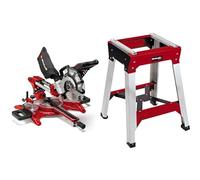 Einhell Scie à onglet radiale TC-SM 2131/1 Dual (max. 1 800 W, 4 900 tour/min, système de glissière intégré, avec lame aux carbures de tungstène et laser) VERSION KIT avec Piètement Universel