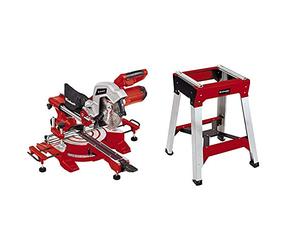 Einhell Scie à onglet radiale TC-SM 216 (1600 W, table pivotante à réglage rapide, blocage d’arbre «Spindle-Lock», avec lame aux carbures de tungstène) VERSION KIT avec Piètement Universel