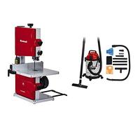 Einhell Scie à ruban TC-SB 200/1 (250 W, Nombre de dents : 6/25.4 mm, Plateau inclinable de -2° à 45°, Butée parallèle, Guidage sur roulement à billes, Poussoir) + aspirateur synchro 20L TC-VC 1820 SA