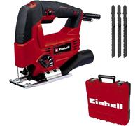Einhell Scie sauteuse TC-JS 80/1 Kit (550 W, profondeur de coupe 80 mm dans le bois/10 mm dans l’acier, régime 3 000 tr/min) Livré avec 3 lames à tige en T