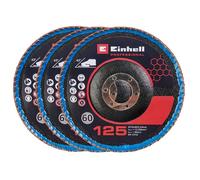 Einhell Set 3 Disques abrasifs pour meuleuse 125mm (Grain 60 lamelles incurvées)