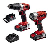 Einhell Kit perceuse-visseuse TE-CD 18/2 Li + clé à chocs TE-CI 18/1 Li PXC 18V – 2x2,0Ah + chargeur