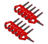 Einhell Set de 10 pinces à ressort, capacité de serrage de 75 mm | 175 x 150 x 35 mm | mors orientables 45° | serrage 15 kg | 3 rainures en V | usage à une main | poignées antidérapantes