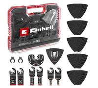 Original Einhell XL-PLUS-CASE 35-pièces KFZ-Multitool-Set (lames de scie plongeante BiM, lame de scie semi-circulaire BiM, plaque de support Delta, papier abrasif pour métal, adaptateur Dremel)