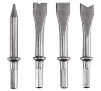 Einhell Set de 4 burins pour marteau burineur pneumatique (plat, pointu, rivets, séparation)
