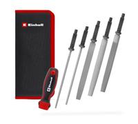 Einhell Set de 6 limes avec manche interchangeable, 200 mm | Limes à métal à taille croisée et simple | râpes à bois à denture grossière | pochette zippée incluse