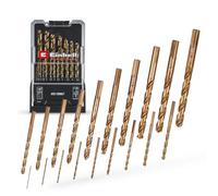 Einhell Set de forets métal HSS-Co 19 pcs (Alliage cobalt, Affûtage de précision, Pointe en croix, Gorges en N, Queue trois plats, Boîte de rangement)