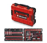 Einhell Set Mallette Outils Atelier E-Case 92 pcs (Équipement, Douilles Auto, Embouts, Cliquets, T-Poignée, Système E-Case)