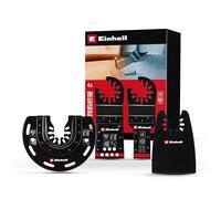 Einhell Set Multitool 4-Pièces Avec Lames de Scie Plongeante BIM et Semi-Circulaire BIM, Plongeante CrV, et Grattoir Flexible (Logement Open Back Quick Change)