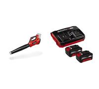 Einhell Souffleur de feuilles sans fil GE-LB 36/210 Li E-Solo Power X-Change (lithium-ion, puissance de soufflage 816 m³/h, mode turbo, tube 3 longueurs amovible) + Twincharger et 2 Batteries 4,0Ah