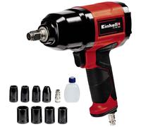 Einhell Boulonneuse pneumatique TC-PW 340 (couple max. 340 Nm, rotation gauche/droite, poignée en caoutchouc, avec 8 douilles, flacon d'huile (vide), raccord)