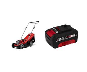 Einhell Tondeuse à Gazon sans Fil GE-CM 18/33 Li Kit Power X-Change (18 V, 33 cm Largeur de Coupe, jusqu'à 200 m²) & Batterie du système Power X-Change (Li-ION, 18 V, 4,0 Ah)