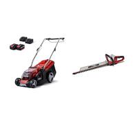 Einhell Tondeuse à Gazon sans Fil GE-CM 36/36 Li (Power X-Change, Moteur sans Charbon,Hauteur de Coupe à 6 Positions, avec 2 Batteries 4 Ah + 2 chargeurs) + Taille-Haies sans Fil GE-CH 18/60 Li
