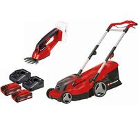 Einhell Tondeuse à gazon sans fil GE-CM 36/37 Li + cisaille à gazon sans fil GE-CG 18/1 Li Power X-Change (2 batteries lithium-ion 18 V, largeur de coupe 37 cm, 2 batteries 3 Ah et 2 chargeurs inclus)