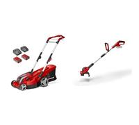Einhell Tondeuse à Gazon sans Fil RASARRO 36/36 Kit Power X-Change (36V, Largeur Coupe : 36 cm, Jusqu’à 400m², Bac 45L) avec 2 Batteries 3,0 Ah et 2 Chargeurs + Coupe-Bordures sans Fil GE-CT 18/28 Li