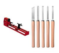 Einhell Tour à bois TC-WW 1000/1 (400W, diamètre de tournage max. de 280 mm, support d’outils ajustable, poupée mobile avec contre-pointe, avec toc d’entraînement frontal) + Kit de ciseaux à bois