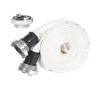 Einhell d’origine Tuyau de refoulement, 10 m, avec raccord Storz (tuyau tissé/tuyau industriel/tuyau plat, avec 3 raccords rapides 1 1/2" fil. int. sur Storz, Ø 38 mm, max. 10 bars)
