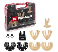 Einhell XL-PLUS-CASE 10 pièces jeu d’accessoires multifonctions | Lame demi-ronde HCS/carbure | râpe Delta carbure | lame segment métal dur | grattoir rigide | adaptateur Dremel