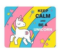 Einhorn-Mousepad Keep Calm and be a Unicorn I 24 x 19 cm I Tapis de Souris Mignon Plat rectangulaire antidérapant avec Motif Licorne I dv145