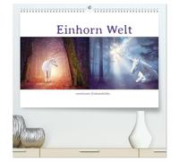Einhorn Welt - verträumte Einhornbilder (hochwertiger Premium Wandkalender 2026 DIN A2 quer), Kunstdruck in Hochglanz: Fabeltier Einhorn, mythologisches Pferd mit Horn.