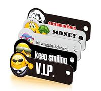 Einkaufswagenlöser ® SmilKey/Porte-clés jeton de courses avec service de recherche de clés/jeton de chariot amovible en métal, jeton de caddie de courses, Key Finder / Lot de 5