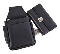 Einkaufszauber Ensemble portefeuille professionnel en cuir véritable pour serveur, taxi, avec étui de ceinture et holster