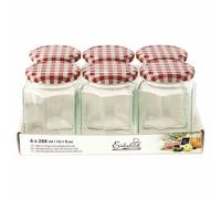 EINKOCHWELT 202-8863T6D225EW Verre hexagonal TO63 6x288ml Tray, avec d. à vis ro/ws, transparent (1 set)