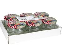 EINKOCHWELT Pot à couvercle vissé Chute 330ml avec couvercle TO 82mm Bois/Décor coeur Tray, clair (pack de 6)