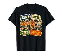 Eins Zwei DREI Prost Oktoberfest Bretzel T-Shirt