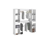 EINSACC Kit Dressing Artic EKIPA - Décor mélaminé Blanc - 2 penderies + 2 tiroirs - L176 x P40 x H180 cm -Fabriqué en France