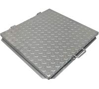 EINSIDE Couvercle de regard pour cuve en acier galvanisé et larmé, Plaque d'Égout pour citerne, 80 x 80 cm