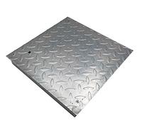 EINSIDE Couvercle galvanisé de puits d’accès renforcé, couvercle en tôle galvanisée, Plaque d'Égout 25x25 cm