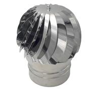 EINSIDE Extracteur de Fumées Rotatif Éolien en Acier Inoxydable AISI 304, Base Ronde - ø 180 mm