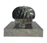 EINSIDE Extracteur de fumées rotatif éolien en inox AISI 304, Chapeau de cheminée base carrée, 42 x 42 cm