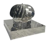EINSIDE Extracteur de fumées rotatif éolien en inox AISI 304, Chapeau de cheminée base rectangulaire, 42 x 52 cm