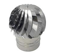 EINSIDE Extracteur de fumées rotatif éolien en inox AISI 304, Chapeau de cheminée base ronde, ø 100 mm